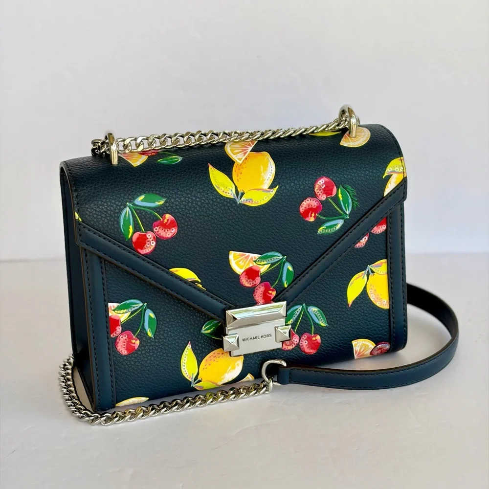 Michael Kors Whitney Medium Sequined Fruit Print Shoulder Crossbody Bag